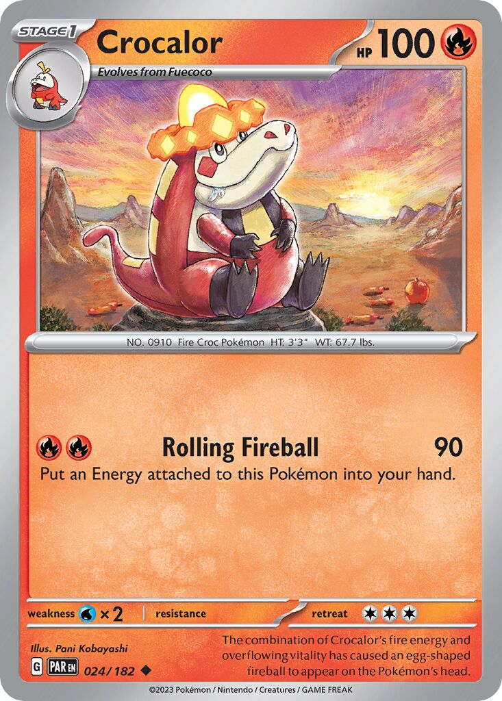 Crocalor 024/182 — Paradox Rift (English Pokémon TCG card)