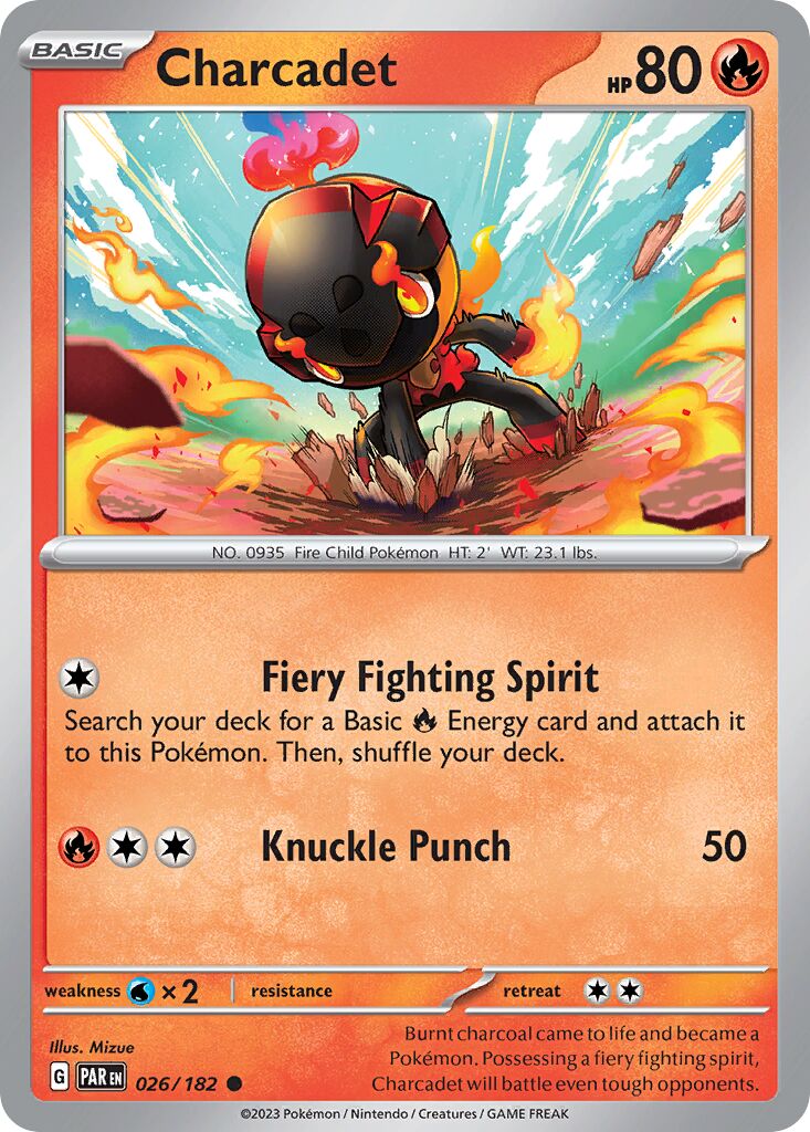 Charcadet 026/182 — Paradox Rift (English Pokémon TCG card)