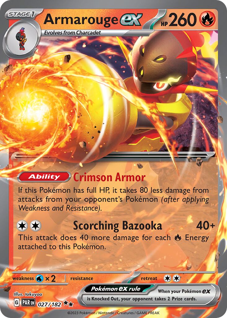 Armarouge ex 027/182 — Paradox Rift (English Pokémon TCG card)