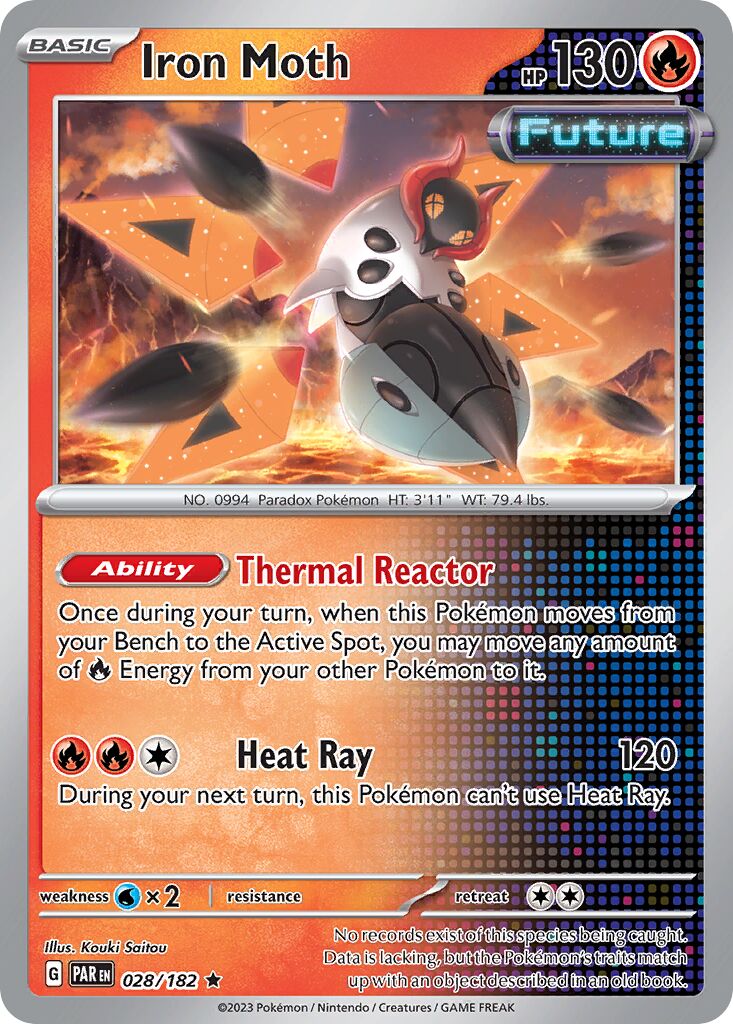 Iron Moth 028/182 — Paradox Rift (English Pokémon TCG card)