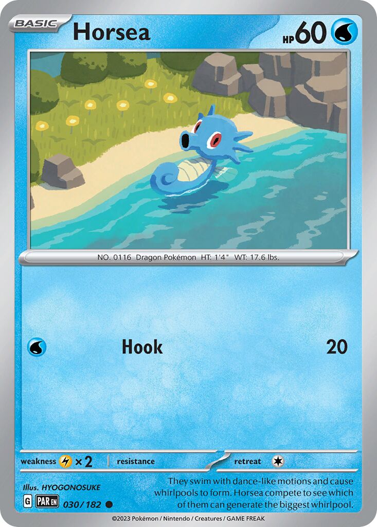 Horsea 030/182 — Paradox Rift (English Pokémon TCG card)