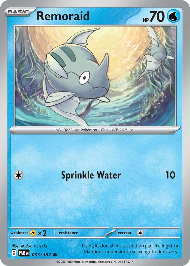 Remoraid 033/182 — Paradox Rift (English Pokémon TCG card)