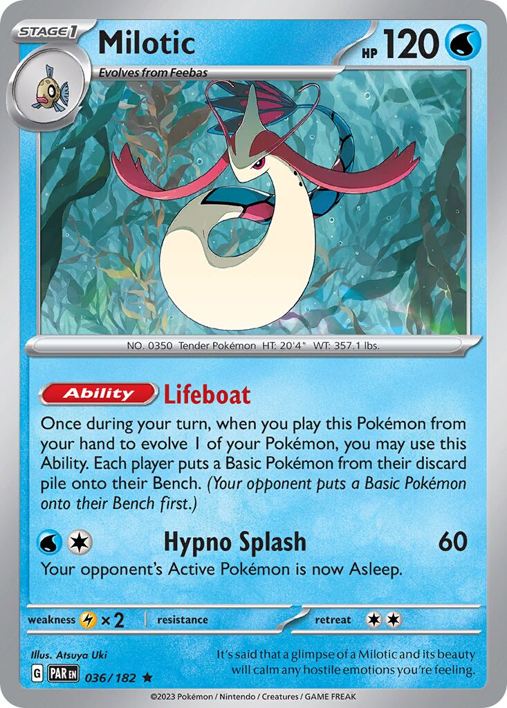 Milotic 036/182 — Paradox Rift (English Pokémon TCG card)