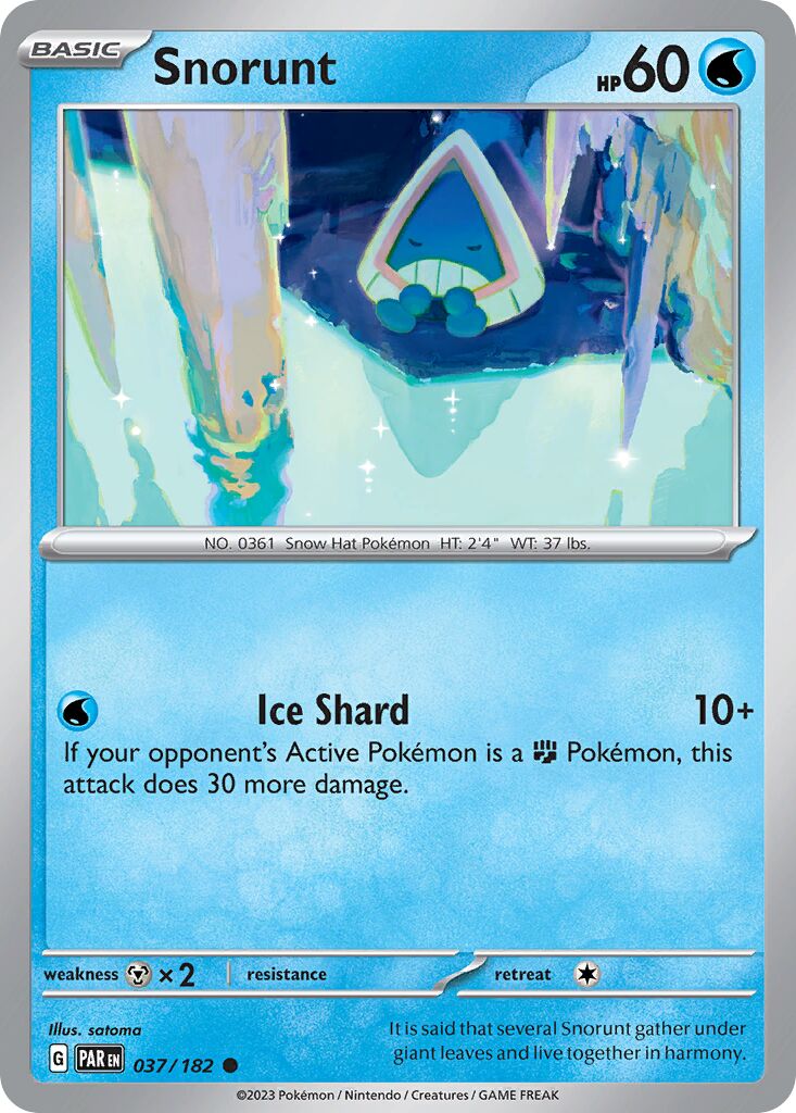 Snorunt 037/182 — Paradox Rift (English Pokémon TCG card)
