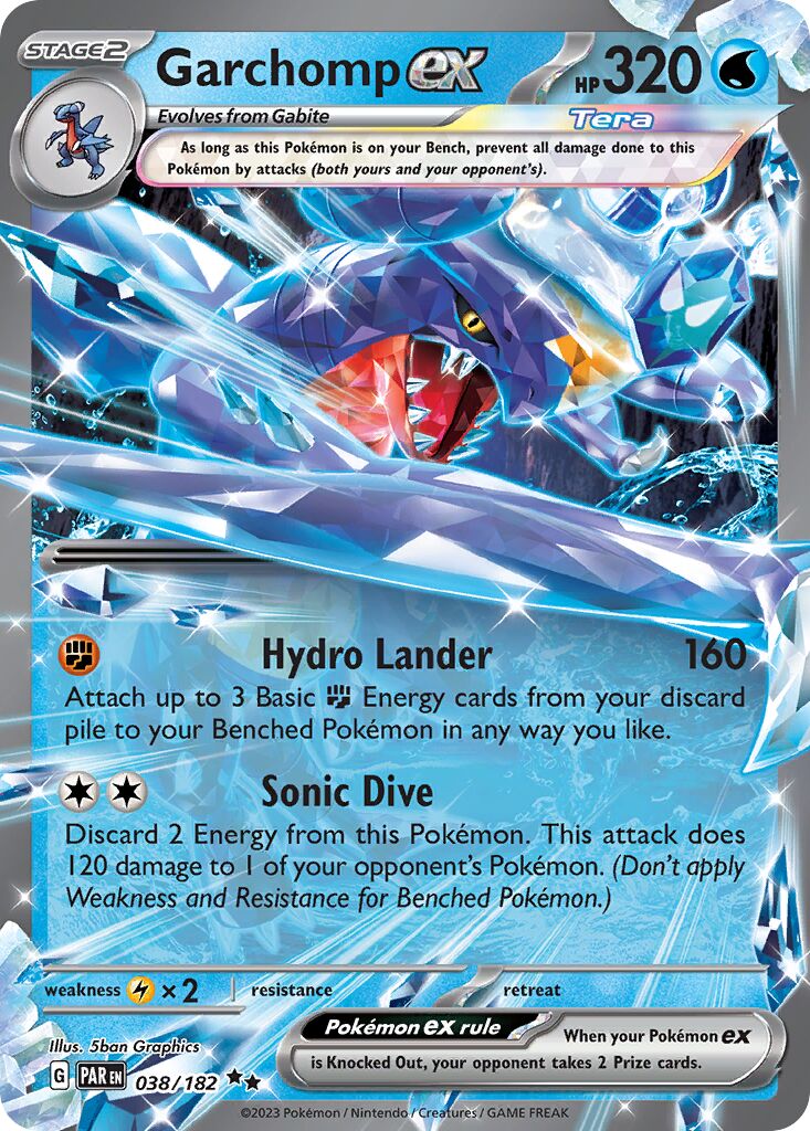 Garchomp ex 038/182 — Paradox Rift (English Pokémon TCG card)