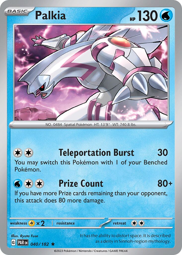 Palkia 040/182 — Paradox Rift (English Pokémon TCG card)