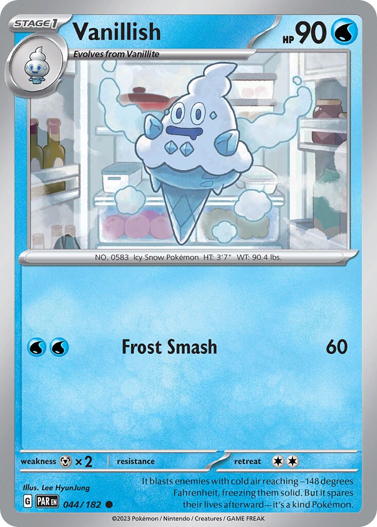 Vanillish 044/182 — Paradox Rift (English Pokémon TCG card)