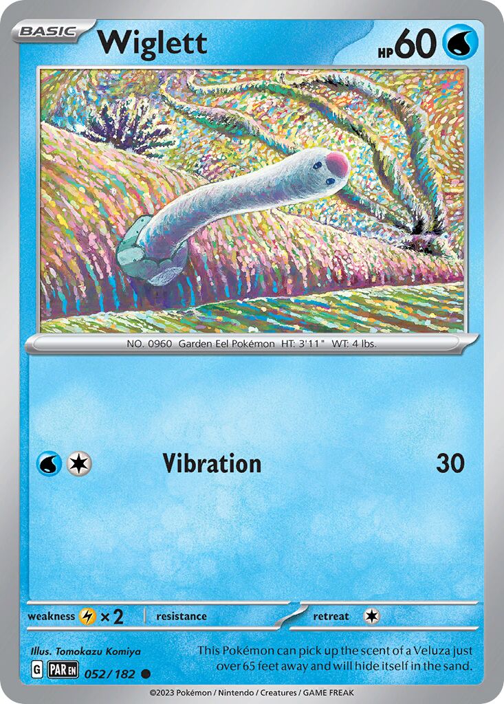 Wiglett 052/182 — Paradox Rift (English Pokémon TCG card)