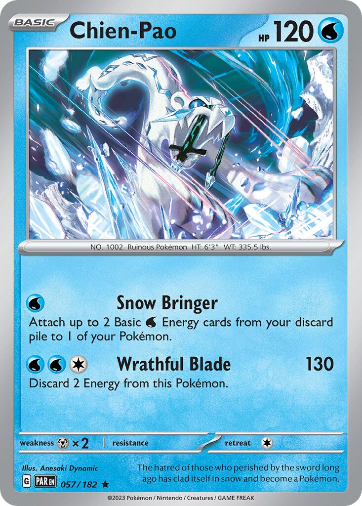 Chien-Pao 057/182 — Paradox Rift (English Pokémon TCG card)