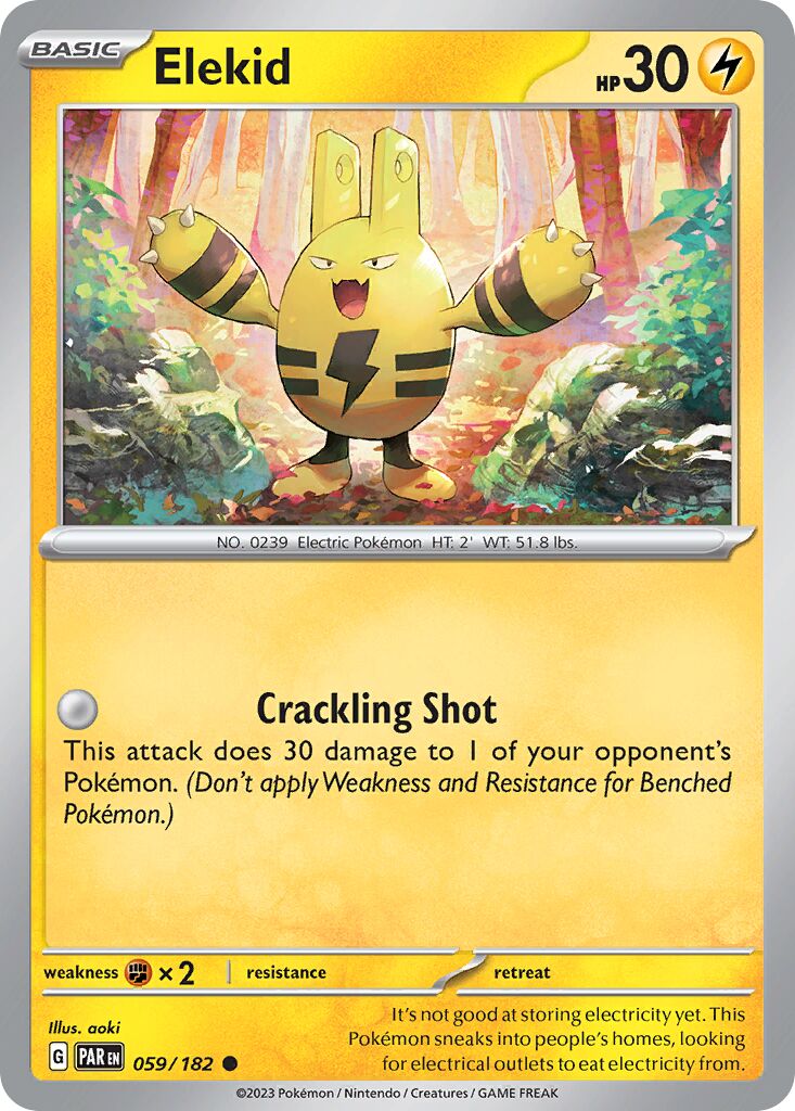 Elekid 059/182 — Paradox Rift (English Pokémon TCG card)