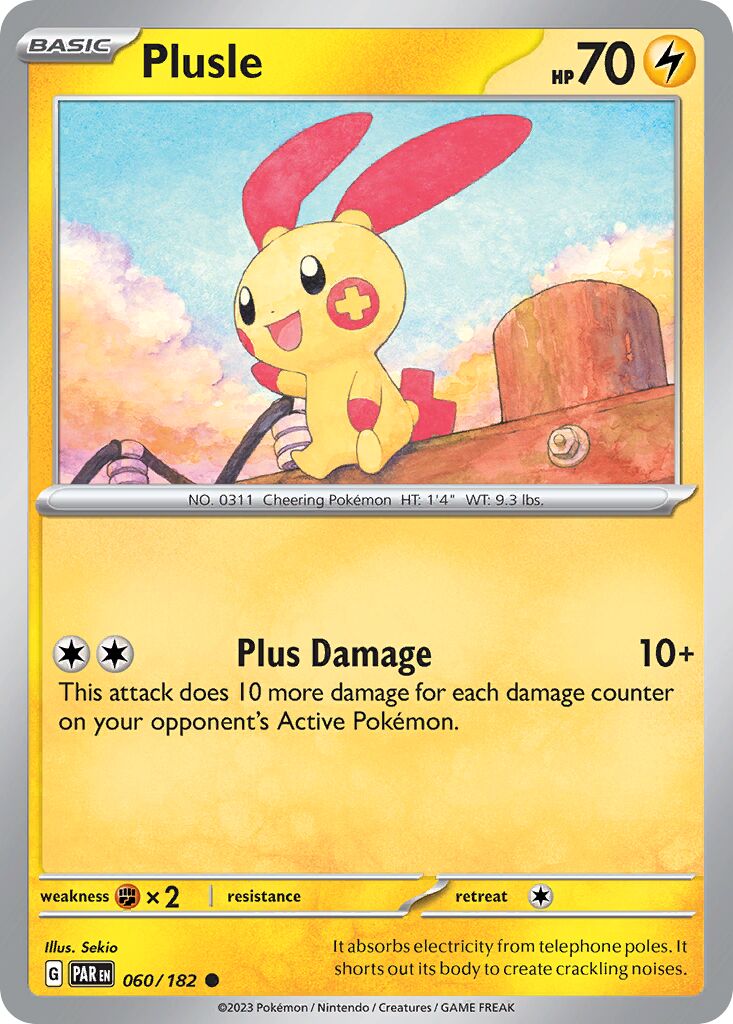 Plusle 060/182 — Paradox Rift (English Pokémon TCG card)