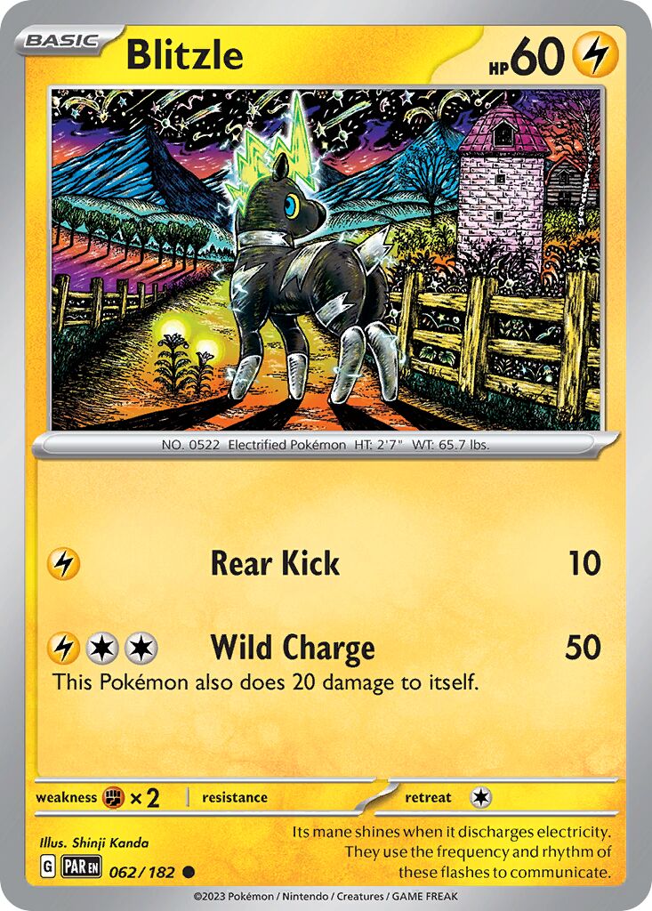 Blitzle 062/182 — Paradox Rift (English Pokémon TCG card)