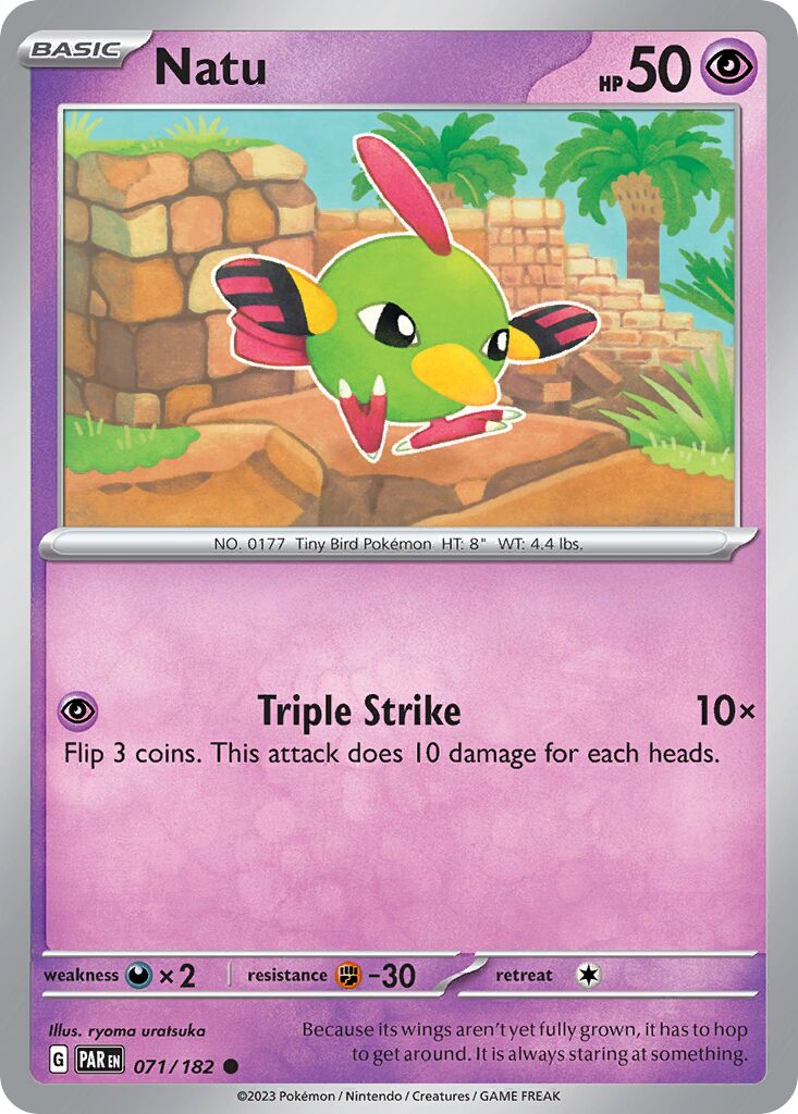Natu 071/182 — Paradox Rift (English Pokémon TCG card)