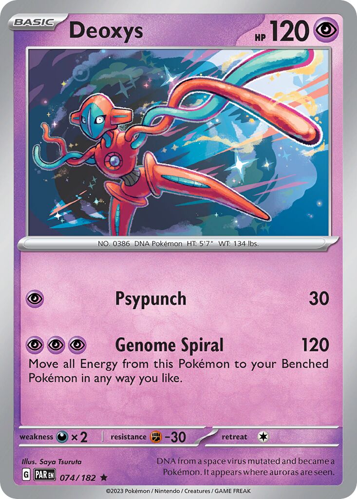 Deoxys 074/182 — Paradox Rift (English Pokémon TCG card)