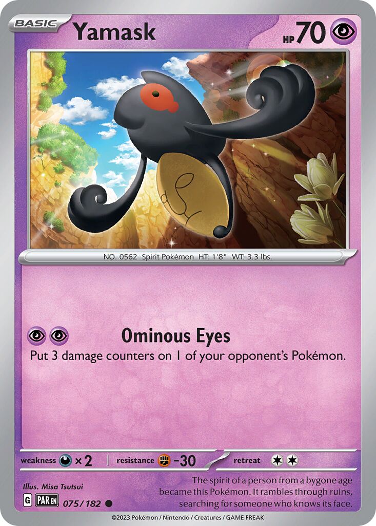 Yamask 075/182 — Paradox Rift (English Pokémon TCG card)