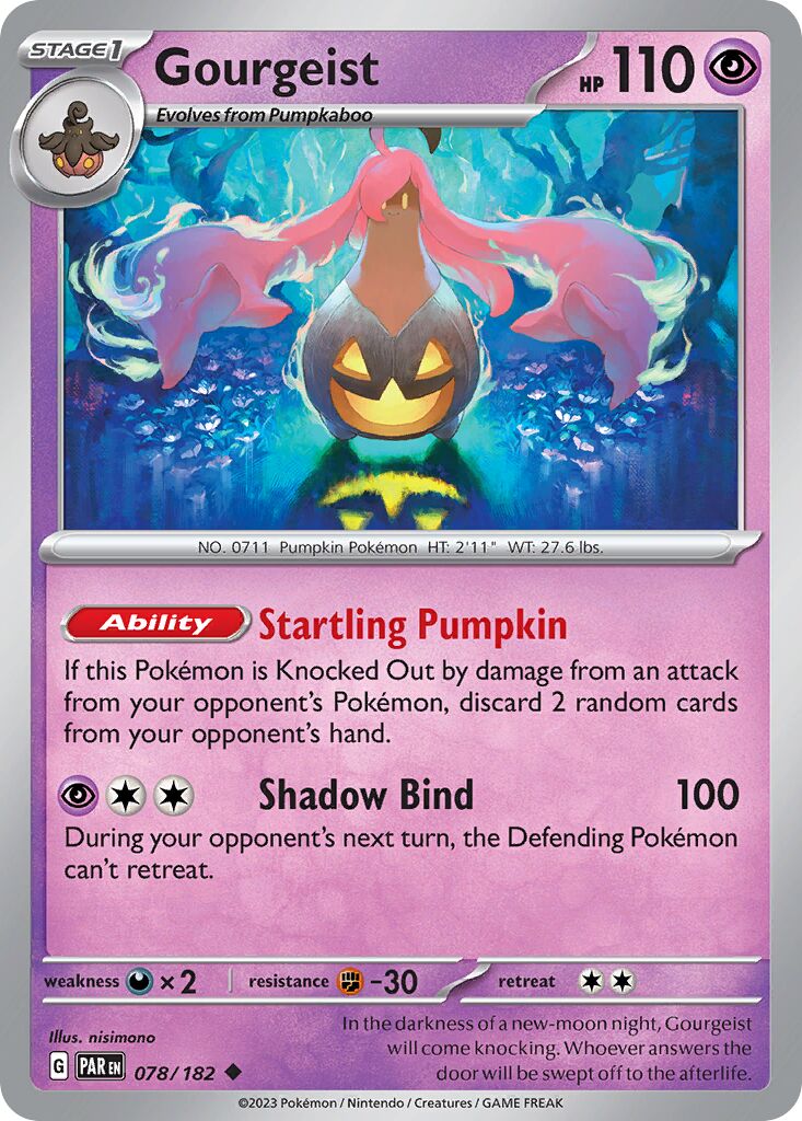 Gourgeist 078/182 — Paradox Rift (English Pokémon TCG card)