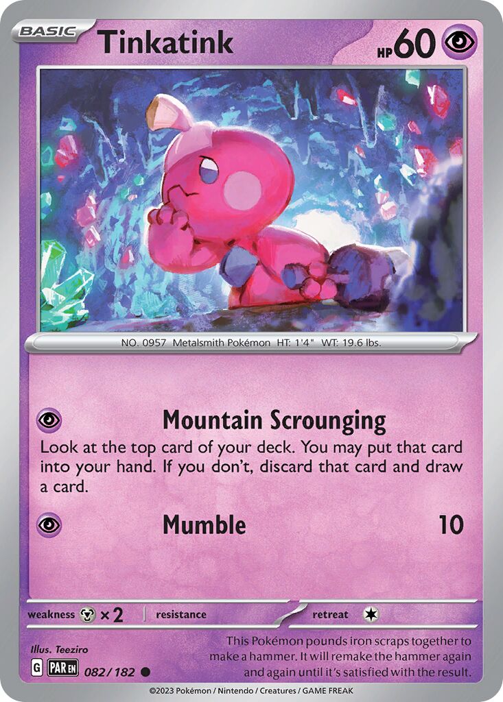 Tinkatink 082/182 — Paradox Rift (English Pokémon TCG card)