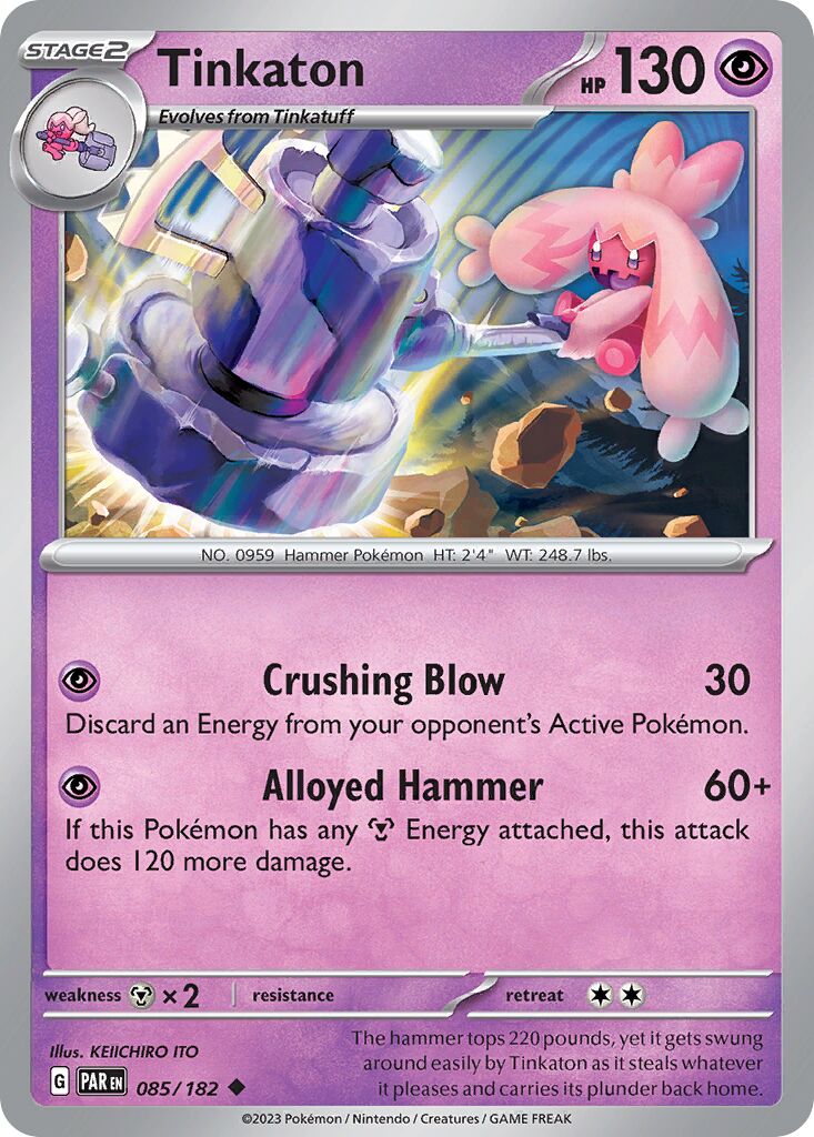 Tinkaton 085/182 — Paradox Rift (English Pokémon TCG card)