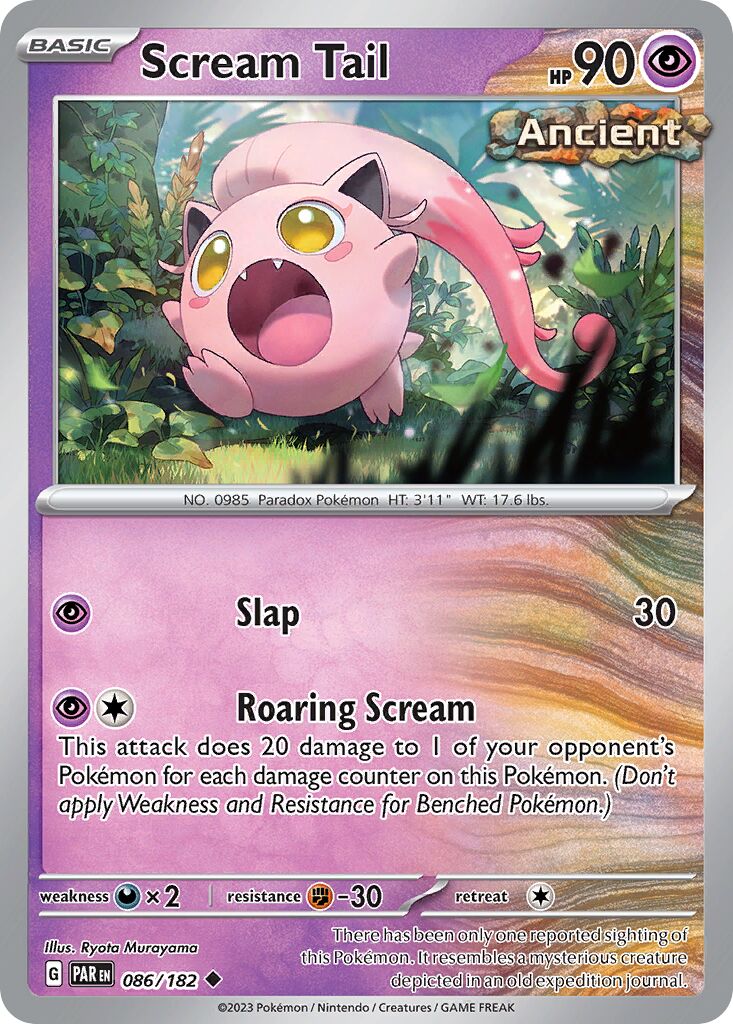 Scream Tail 086/182 — Paradox Rift (English Pokémon TCG card)