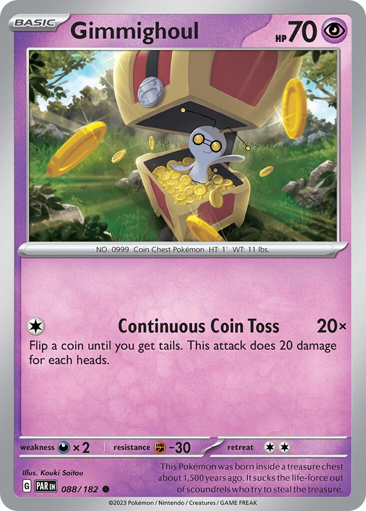 Gimmighoul 088/182 — Paradox Rift (English Pokémon TCG card)