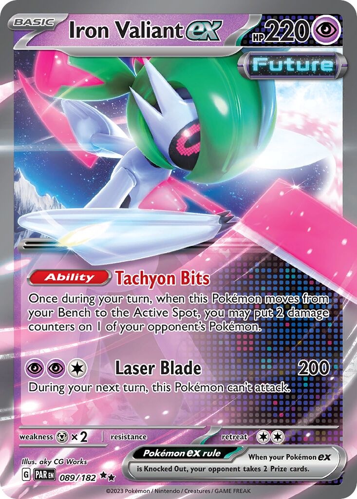 Iron Valiant ex 089/182 — Paradox Rift (English Pokémon TCG card)