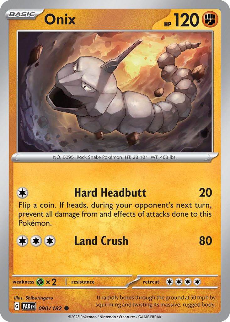 Onix 090/182 — Paradox Rift (English Pokémon TCG card)