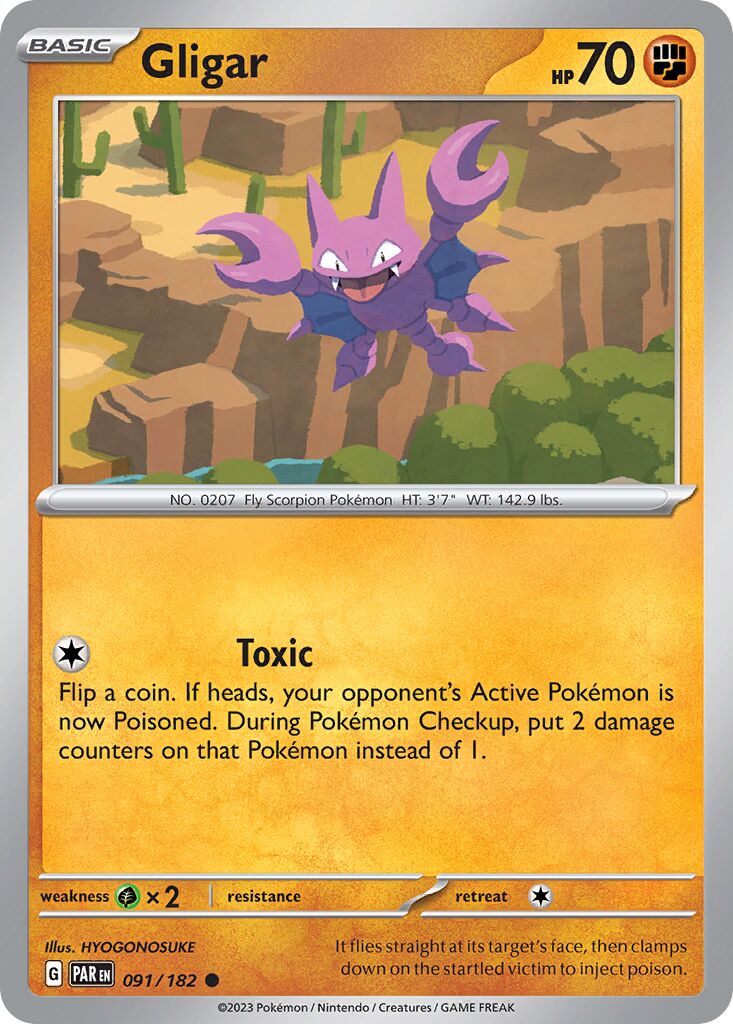 Gligar 091/182 — Paradox Rift (English Pokémon TCG card)