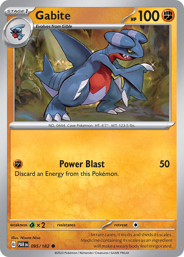 Gabite 095/182 — Paradox Rift (English Pokémon TCG card)