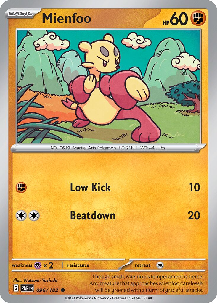 Mienfoo 096/182 — Paradox Rift (English Pokémon TCG card)