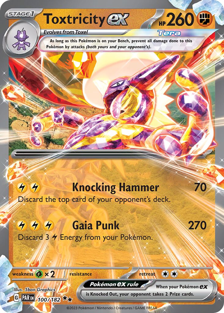 Toxtricity ex 100/182 — Paradox Rift (English Pokémon TCG card)