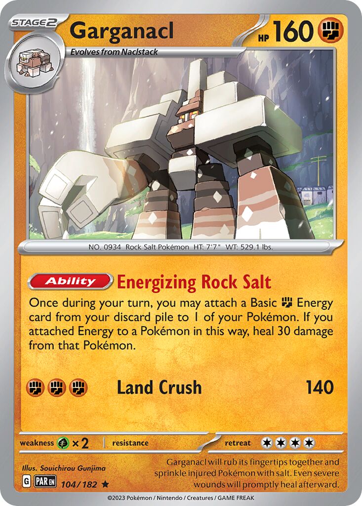 Garganacl 104/182 — Paradox Rift (English Pokémon TCG card)