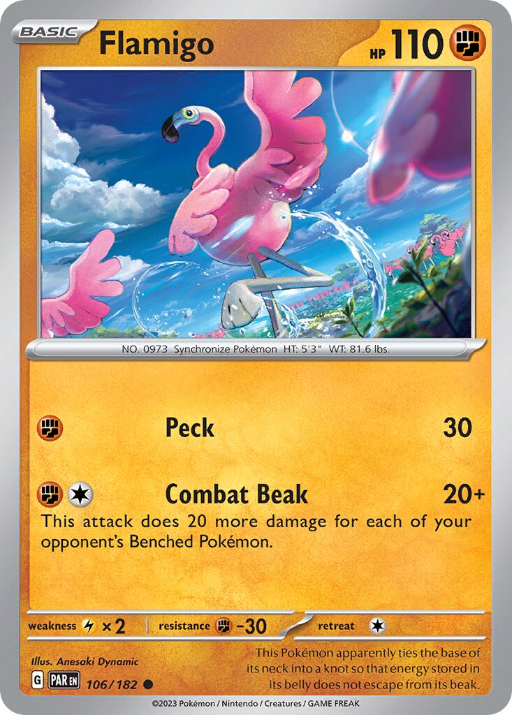 Flamigo 106/182 — Paradox Rift (English Pokémon TCG card)