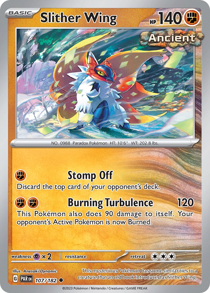 Slither Wing 107/182 — Paradox Rift (English Pokémon TCG card)