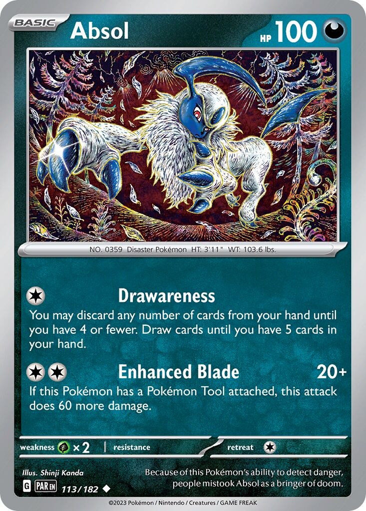 Absol 113/182 — Paradox Rift (English Pokémon TCG card)