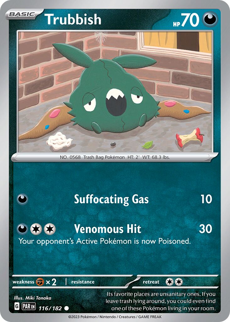 Trubbish 116/182 — Paradox Rift (English Pokémon TCG card)
