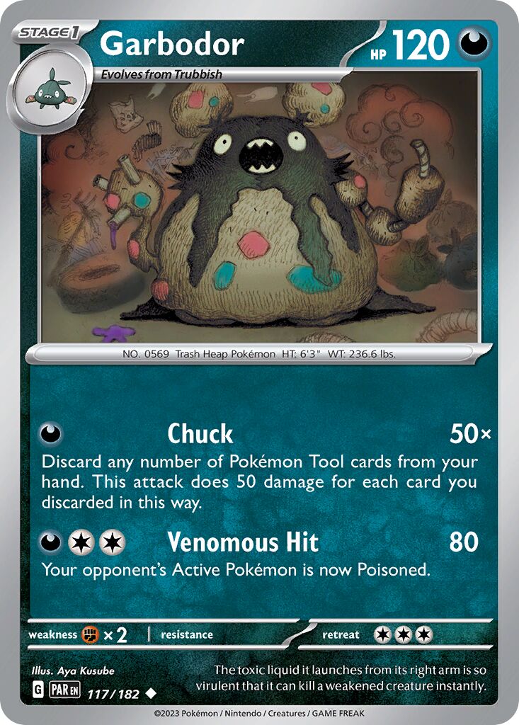 Garbodor 117/182 — Paradox Rift (English Pokémon TCG card)