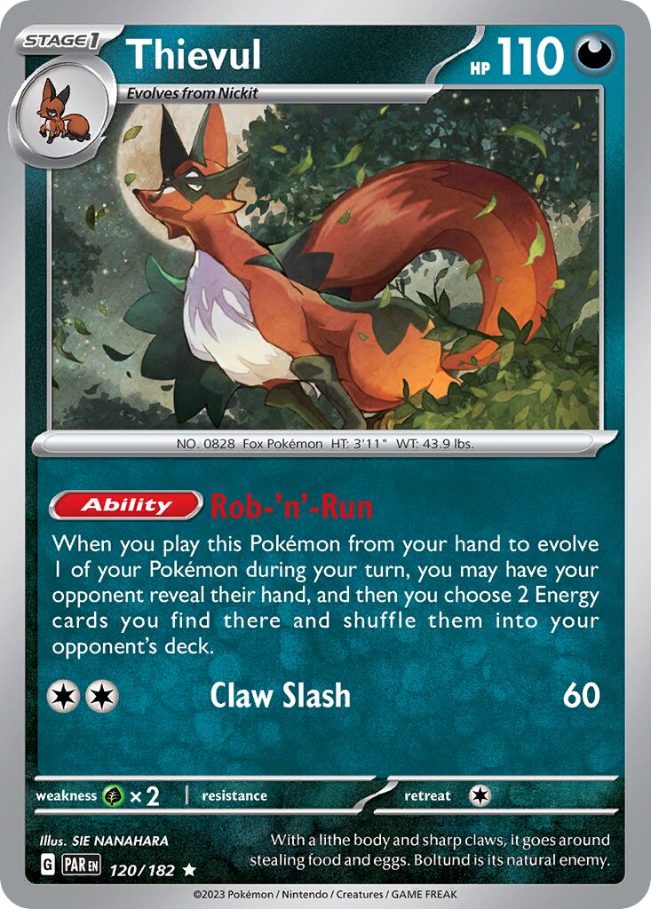 Thievul 120/182 — Paradox Rift (English Pokémon TCG card)