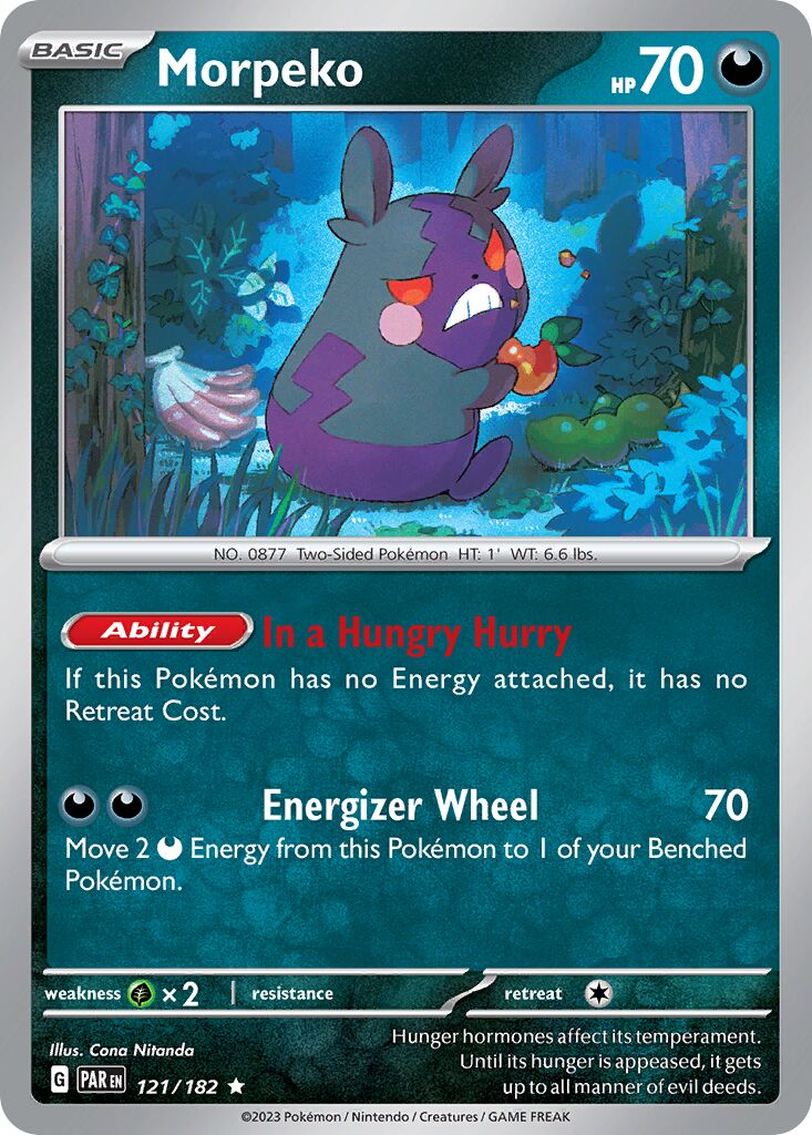 Morpeko 121/182 — Paradox Rift (English Pokémon TCG card)