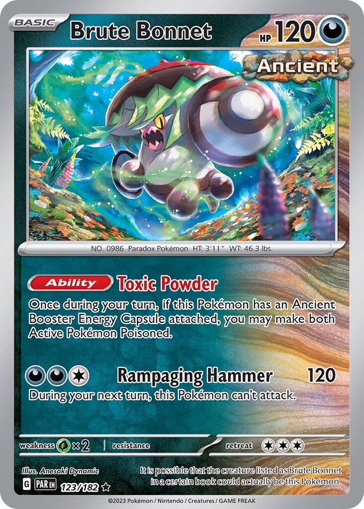 Brute Bonnet 123/182 — Paradox Rift (English Pokémon TCG card)