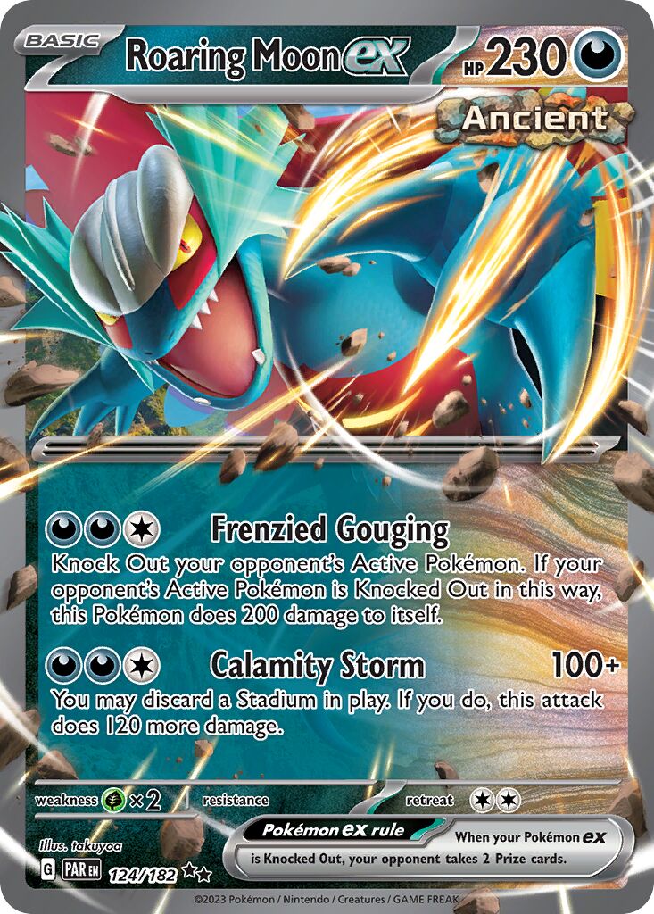 Roaring Moon ex 124/182 — Paradox Rift (English Pokémon TCG card)