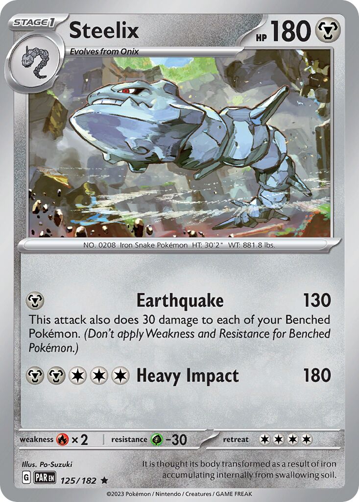 Steelix 125/182 — Paradox Rift (English Pokémon TCG card)