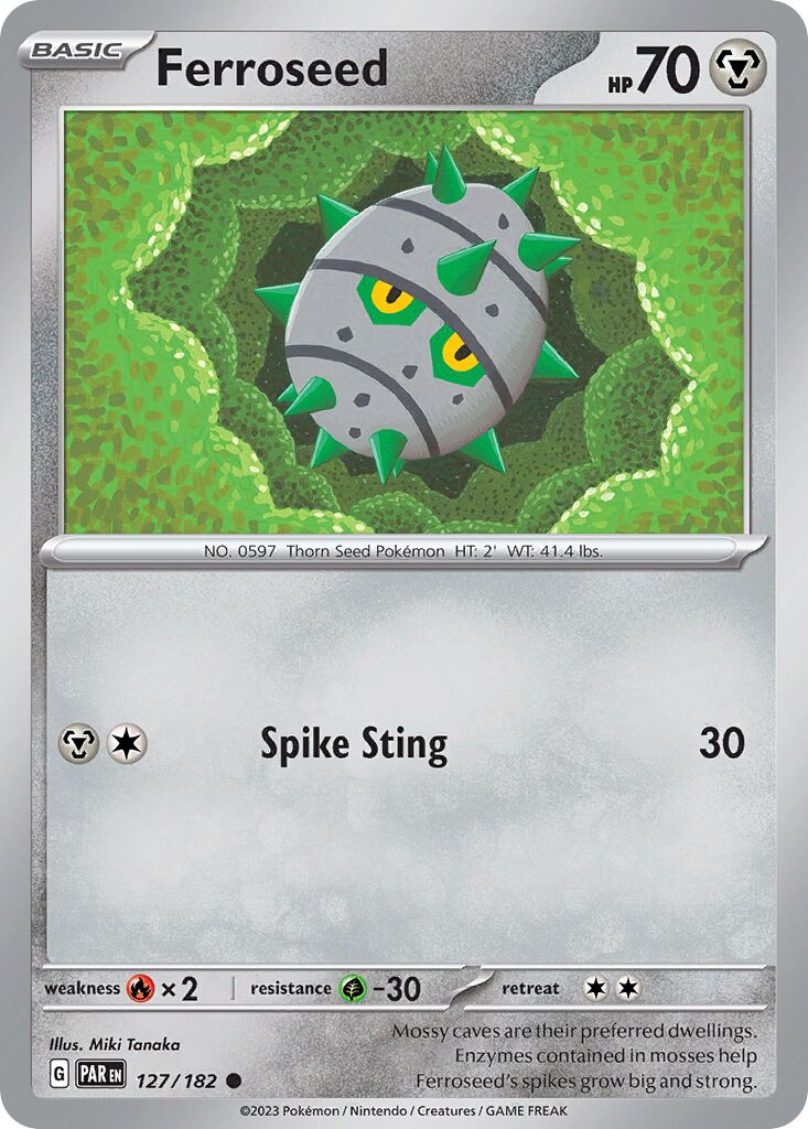 Ferroseed 127/182 — Paradox Rift (English Pokémon TCG card)
