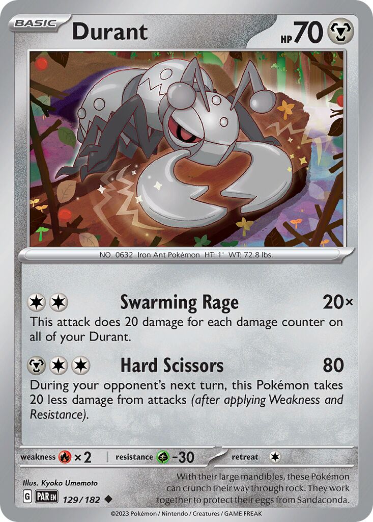 Durant 129/182 — Paradox Rift (English Pokémon TCG card)