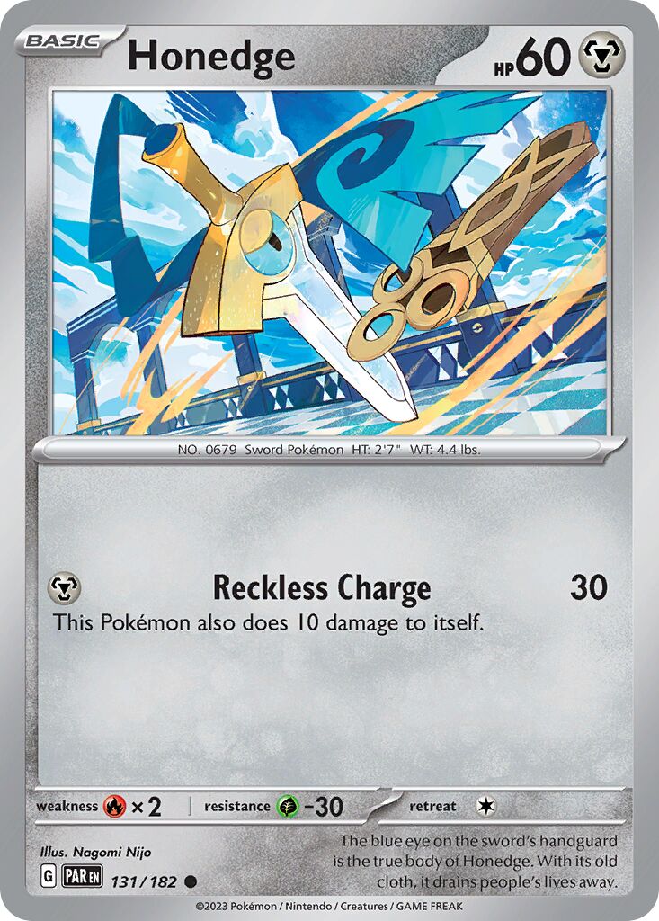 Honedge 131/182 — Paradox Rift (English Pokémon TCG card)