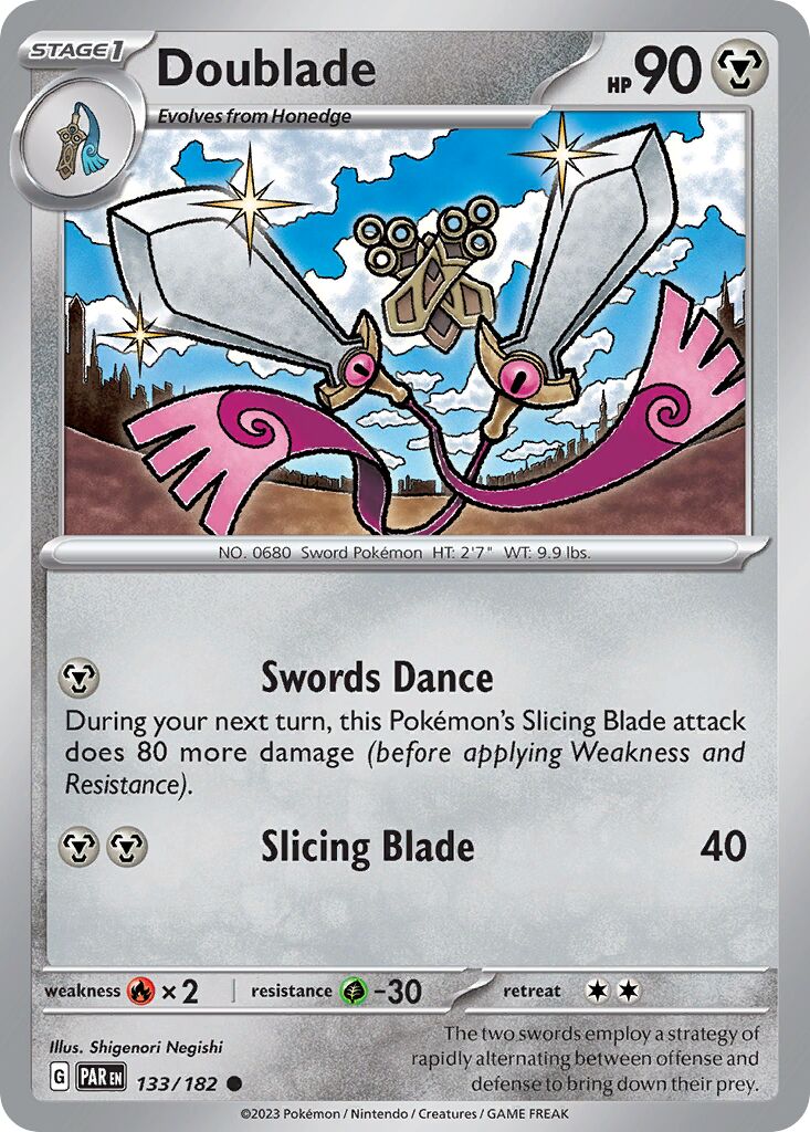Doublade 133/182 — Paradox Rift (English Pokémon TCG card)