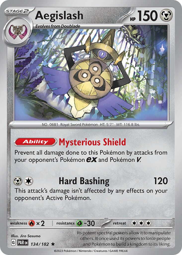 Aegislash 134/182 — Paradox Rift (English Pokémon TCG card)