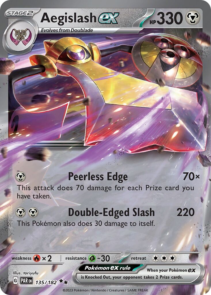 Aegislash ex 135/182 — Paradox Rift (English Pokémon TCG card)