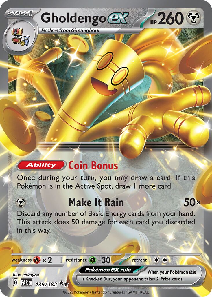 Gholdengo ex 139/182 — Paradox Rift (English Pokémon TCG card)