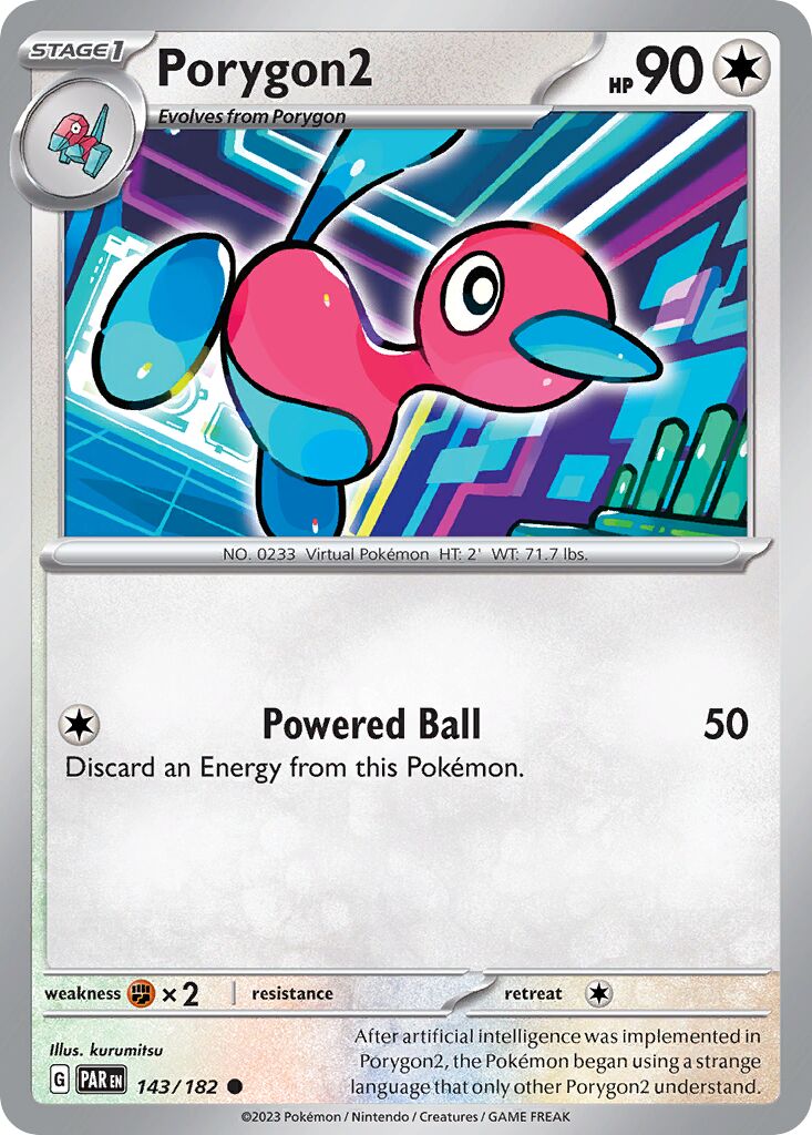 Porygon2 143/182 — Paradox Rift (English Pokémon TCG card)
