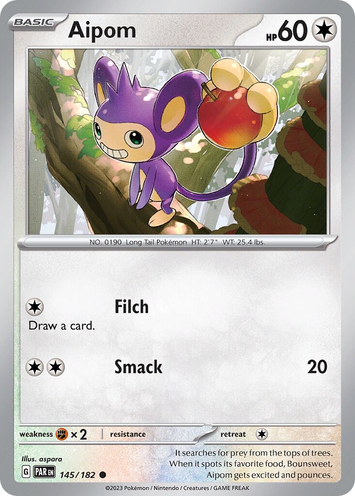 Aipom 145/182 — Paradox Rift (English Pokémon TCG card)